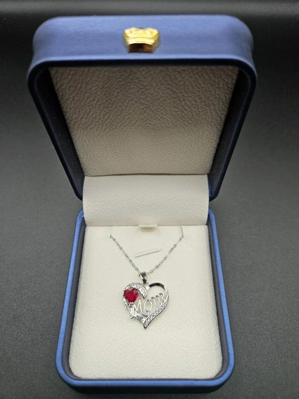 S925 Sterling Silver Mom Heart 20in Adjustable Necklace